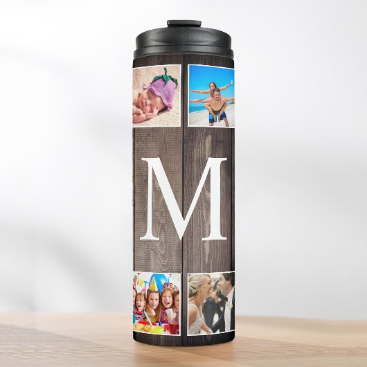 Aangepaste fotocollage Rustic Farmhouse Thermosbeker