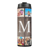 Aangepaste fotocollage Rustic Farmhouse Thermosbeker (Voorkant)
