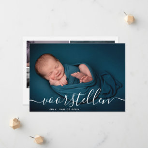 Aangepaste Fotocollage Script Voorstellen Geboor Aankondiging
