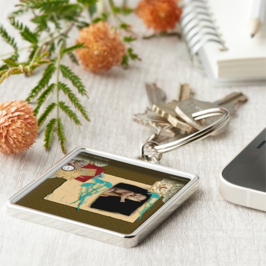 Aangepaste  fotocollage sleutelhanger (Zijkant)