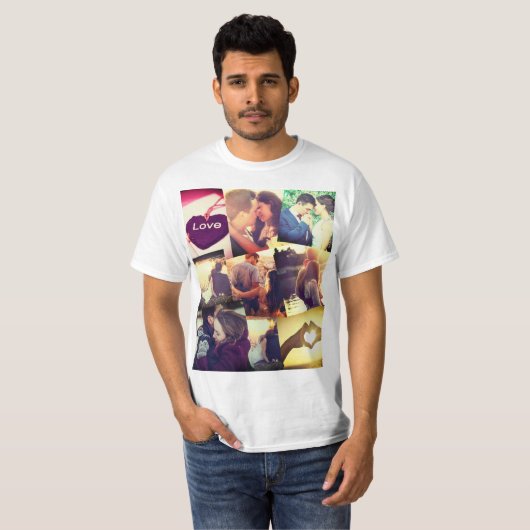 Aangepaste fotocollage t-shirt (Voorkant volledig)