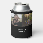 Aangepaste fotocollage vader van het jaar zwart blikjeskoeler (Blikje Achterkant)