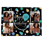 Aangepaste Fotocollage Verjaardag Turquoise 25th Groot Cadeauzakje (Achterkant)