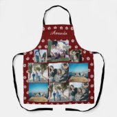 Aangepaste fotocollage voor familie met naam schort (Voorkant)