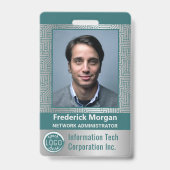 Aangepaste fotocomputer IT-medewerker streepjescod Badge (Front)