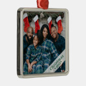 Aangepaste fotofeestdag metalen ornament (Rechts)