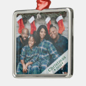 Aangepaste fotofeestdag metalen ornament (Links)