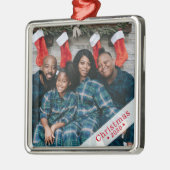 Aangepaste fotofeestdag metalen ornament (Links)
