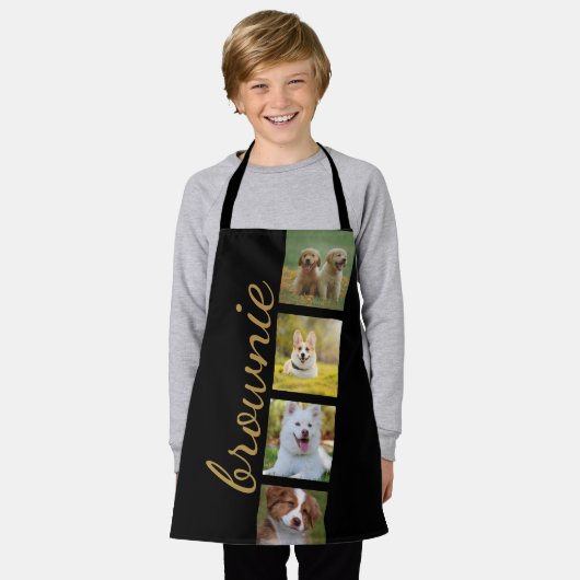 Aangepaste Fotofilm Strip Zwart Schort met Script (Gedragen)