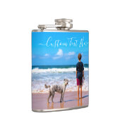 Aangepaste fotofleskcadeau met foto's en tekst heupfles (Rechts)