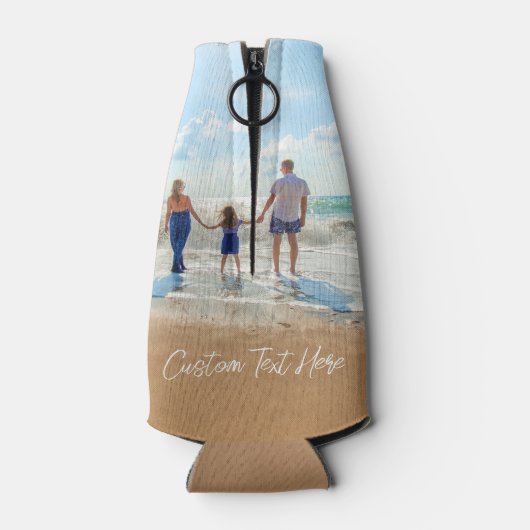 Aangepaste fotofleskool Uw foto's en tekst Flesjeskoeler (Achterkant)