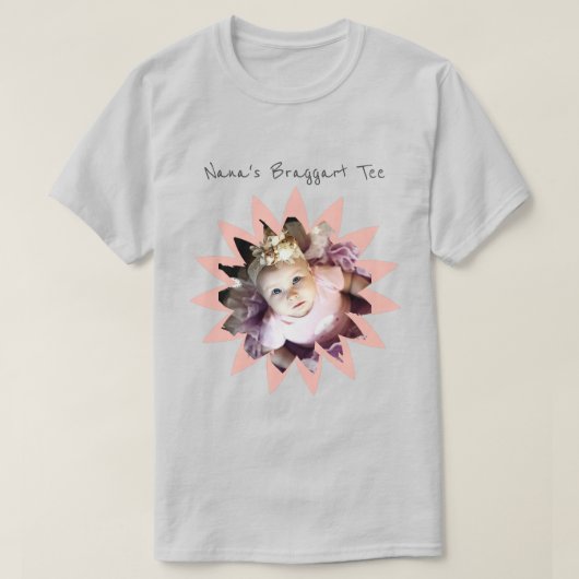 Aangepaste fotofotobewerking - Heldere roze Sjablo T-shirt (Design voorkant)