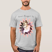 Aangepaste fotofotobewerking - Heldere roze Sjablo T-shirt (Voorkant)