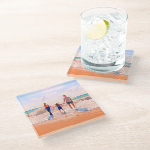 Aangepaste fotoglas coaster Uw favoriete foto's Glazen Onderzetter