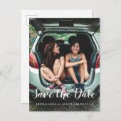 Aangepaste Fotografie romantisch modern Save the D Aankondigingskaart (Voorkant / Achterkant)