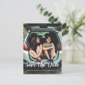 Aangepaste Fotografie romantisch modern Save the D Aankondigingskaart (Staand voorkant)