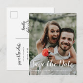 Aangepaste Fotografie romantisch modern Save the D Aankondigingskaart (Voorkant / Achterkant)