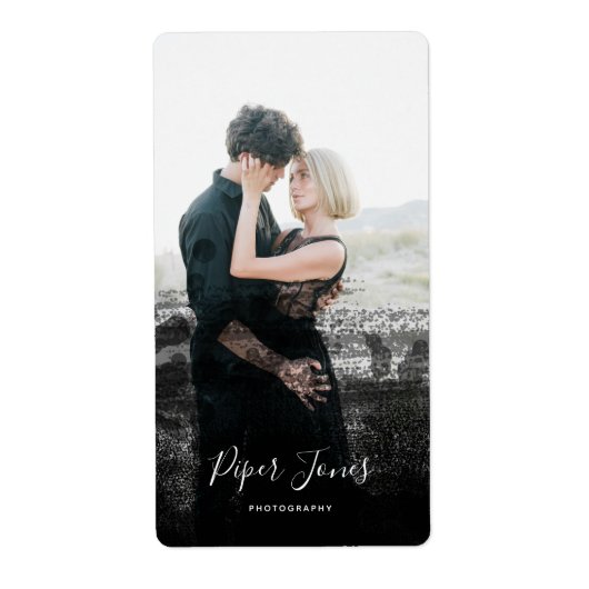 Aangepaste fotografie zwarte Abstracte fotograaf Etiket (Voorkant)