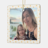 Aangepaste fotoherinnering | Mama en ik cadeau | G Keramisch Ornament (Links)
