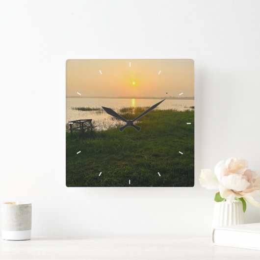 Aangepaste Fotoherinneringen Eenvoudig Modern Vier Vierkante Klok (Huis)