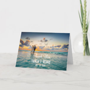 Aangepaste fotokaart, gevouwen, leeg van binnen bedankkaart