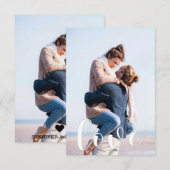 Aangepaste fotokaart | Het manuscript van de liefd Bedankkaart (Voorkant / Achterkant)