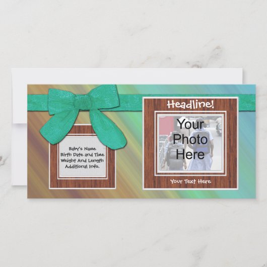 Aangepaste fotokaart, verjaardag of geboorte aanko aankondiging (Voorkant)