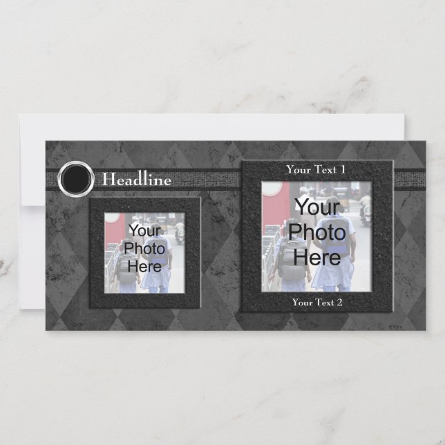 Aangepaste fotokaart, zwarte bruiloft of formeel o (Voorkant)