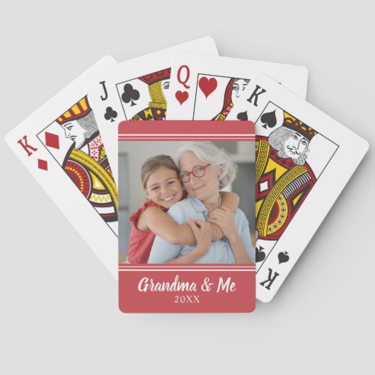 Aangepaste fotokaarten met scripttekst pokerkaarten (Achterkant)