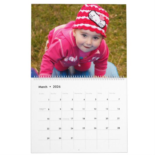 Aangepaste fotokalender kalender (Mar 2026)