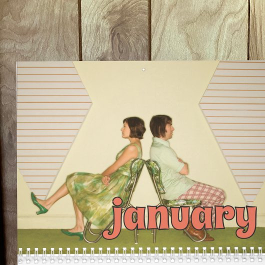 Aangepaste fotokalender met Retro Style Lettering Kalender