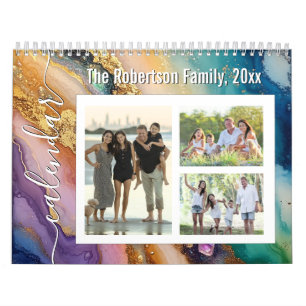Aangepaste fotokalender Mooie Glitter Agate Kalender