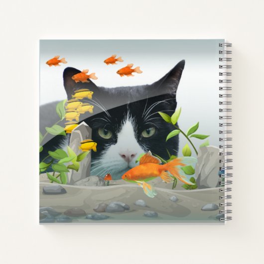 Aangepaste fotokat peerin vistank notitieboek (Achterkant)