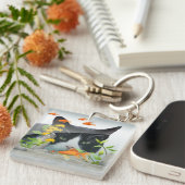 Aangepaste fotokat peerin vistank sleutelhanger (Voorkant Rechts)