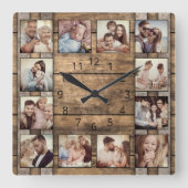 Aangepaste fotokolenfamilie Robuust stormloop Vierkante Klok (Voorkant)