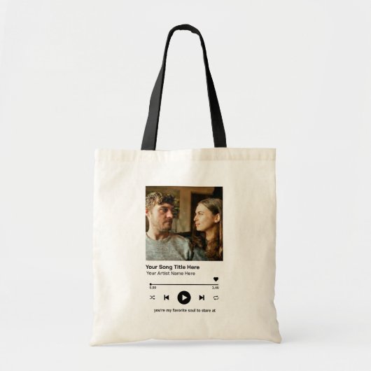 Aangepaste fotomuziekspeler Persoonlijk lied-cadea Tote Bag (Voorkant)