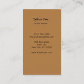 Aangepaste fotomuzikant-bruin visitekaartje (Achterkant)