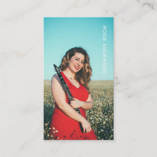 Aangepaste fotomuzikant QR-code Blush Roze Visitekaartje