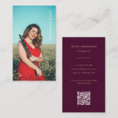 Aangepaste fotomuzikant QR-code Bourgogne Visitekaartje (Voorkant / Achterkant)
