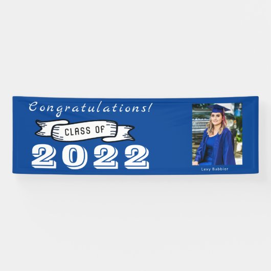 Aangepaste fotonaam Aangepast Afstuderen Spandoek (Horizontaal)
