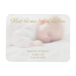 Aangepaste fotonaam Baby Birth Announcement magnee Magneet