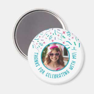 Aangepaste Fotonaam Confetti Viering Dank u Magneet