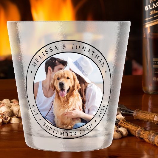 Aangepaste fotonaam Data Couple Weddenschap Shot G Shot Glas