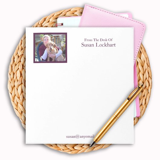 Aangepaste fotonaam gepersonaliseerd Notitieblok