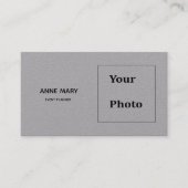 Aangepaste fotonaam Grijs Zwart Professional Visitekaartje (Voorkant)
