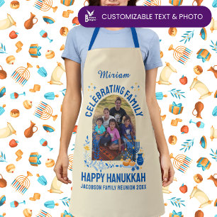 Aangepaste Fotonaam HANUKKAH FAMILY REUNION Schort