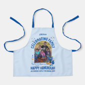 Aangepaste Fotonaam HANUKKAH FAMILY REUNION Schort (Voorkant)