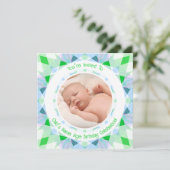 Aangepaste fotonaam Leeftijd Blauw Groen Verjaarda Kaart (Staand voorkant)