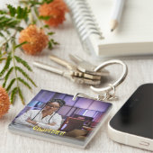 Aangepaste fotonaam Personaliseer Sleutelhanger (Voorkant Rechts)