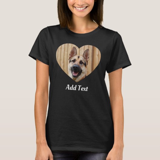 Aangepaste fotonaam Tekst aangepast Pet Dog mam T-shirt (Voorkant)